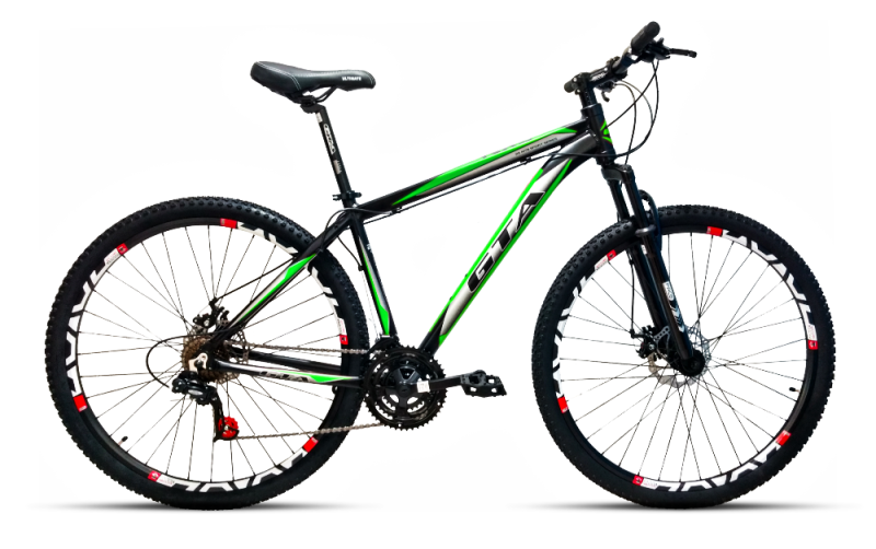 Bicicleta TUFF25 Freeride Aro 26 Verde Neon 21V VikingX no Shoptime