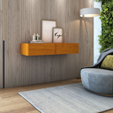 Ver imagem 3 de Aparador Eros 90cm Suspenso Penteadeira Flutuante com Gavetas Moderno Estilo Minimalista:naturale