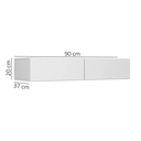Ver imagem 4 de Aparador Eros 90cm Suspenso Penteadeira Flutuante com Gavetas Moderno Estilo Minimalista:naturale