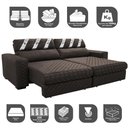 Ver imagem 3 de Sofá Retrátil e Reclinável 2,35m Molas Ensacadas Cama inBox Silver Style Thermo Gel Linho Marrom