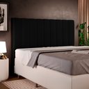 Ver imagem 1 de Cabeceira Cama Box Casal King 195 cm Dália W01 Suede Preto - Lyam Decor