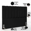 Ver imagem 4 de Cabeceira Cama Box Casal King 195 cm Dália W01 Suede Preto - Lyam Decor