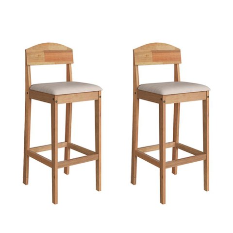 Kit 2 Banquetas Altas Capri para Bancada e Cozinha com Design Moderno - Amêndoa