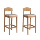 Ver imagem 1 de Kit 2 Banquetas Altas Capri para Bancada e Cozinha com Design Moderno - Amêndoa