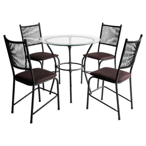 Conjunto Mesa com 4 Cadeiras Lugo para Cozinha ou Jantar