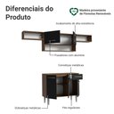 Ver imagem 5 de Armário de Cozinha Completa 225cm Rustic/Preto Emilly Madesa 01