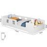 Cama Infantil Montessoriana com Grade Proteção e Prateleira Com Colchão Manu Branco - 3