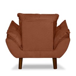 Mini Poltrona Cadeira Infantil de Criança Suede Terracota  Pés Palito - 4