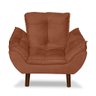 Mini Poltrona Cadeira Infantil de Criança Suede Terracota  Pés Palito - 1