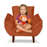 Mini Poltrona Cadeira Infantil de Criança Suede Terracota  Pés Palito - 1