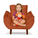 Ver imagem 1 de Mini Poltrona Cadeira Infantil de Criança Suede Terracota Pés Palito
