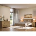Ver imagem 1 de Conjunto Quarto Topázio Freijó: Cama Queen, Cômoda Sapateira e 2 Mesas de Cabeceiras Madeira Pinus