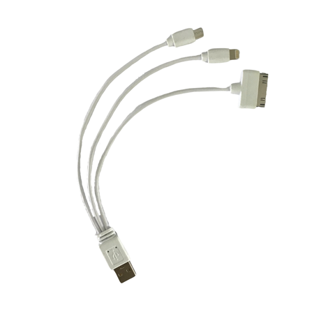 Cabo de Carregamento C/ 3 Conectores Usb Universal Branco