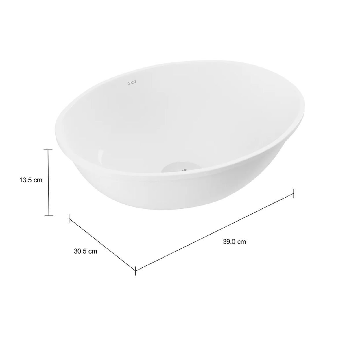 Cuba de Embutir Oval Branco 40x30cm L.59.17 Deca - 3