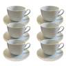 Kit Xícara de Café com Pires Coup Porcelana Branca – 6 Peças - 1