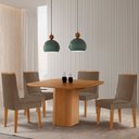Ver imagem 1 de Mesa de Jantar Eloise 90cm Tampo Mdf Laminado com 4 Cadeiras Lisboa Moderna Mobilia