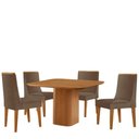 Ver imagem 2 de Mesa de Jantar Eloise 90cm Tampo Mdf Laminado com 4 Cadeiras Lisboa Moderna Mobilia