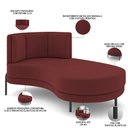 Ver imagem 3 de Sofá Chaise Longue Sala de Estar Living Lucca Direito D02 Veludo Marsala C-278 - Lyam Decor