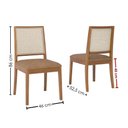 Ver imagem 3 de Mesa de Jantar Pitaia com 6 Cadeiras Estofadas Carambola Corino Kaki Natuem