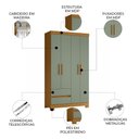 Ver imagem 3 de Guarda Roupa Casal 103cm 4 Portas Lipion Cinamomo/Sálvia a02 - Mpozenato