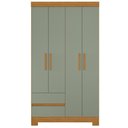 Ver imagem 2 de Guarda Roupa Casal 103cm 4 Portas Lipion Cinamomo/Sálvia a02 - Mpozenato