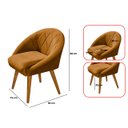Ver mais imagens de Kit 2 Poltrona Sala Decorativa Louis Veludo Terracota Pés Palito Castanho