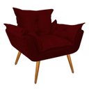 Ver imagem 2 de Kit 3 Poltronas Opala Suede Marsala 1 Lugar Pés Palito