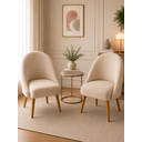 Ver imagem 1 de Kit 2 Cadeira Lua Decorativa Poltrona Lua Sala de Estar Salão Quarto Estética Decoração Recepção-Ext