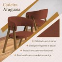Ver imagem 3 de Cadeira de Jantar Araguaia Madeira Maciça Linho Terracota