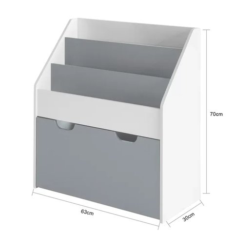 Livreiro Amsterdã Branco com Frente do Baú Rosa 100% Mdf