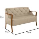 Ver imagem 4 de Poltrona Namoradeira 2 Lugares 135cm Capitonê Lapa M22 PU Bege - Mpozenato