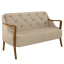 Ver imagem 1 de Poltrona Namoradeira 2 Lugares 135cm Capitonê Lapa M22 PU Bege - Mpozenato