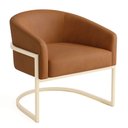 Ver imagem 5 de Poltrona Sala Decorativa Kit 2 Arielle Industrial Champanhe Sintético Pu D03 - D’Rossi