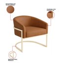 Ver imagem 3 de Poltrona Sala Decorativa Kit 2 Arielle Industrial Champanhe Sintético Pu D03 - D’Rossi