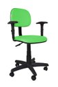 Ver imagem 1 de Cadeira Secretaria Bolt com Braco Regulavel - Couro Sintetico Corano - Verde