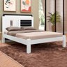Cama De Casal Moderna Branco Preto Amanda Framar Com Colchão Casal Hellen Pro Confort - 2