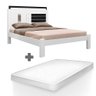 Cama De Casal Moderna Branco Preto Amanda Framar Com Colchão Casal Hellen Pro Confort - 1