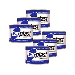 Kit 6 Massa Plástica Cinza Adesivo 400g C/ Catalisador - 1