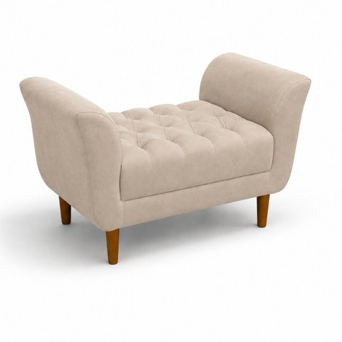 Recamier Grécia Moderno 90 cm em Suede para Quarto e Sala de Estar