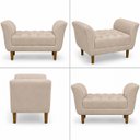 Ver imagem 3 de Recamier Grécia Moderno 90 cm em Suede para Quarto e Sala de Estar