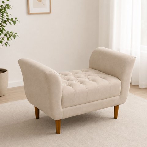 Recamier Grécia Moderno 90 cm em Suede para Quarto e Sala de Estar