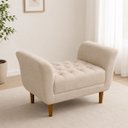 Ver imagem 2 de Recamier Grécia Moderno 90 cm em Suede para Quarto e Sala de Estar