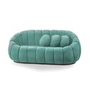 Ver mais imagens de Sofá 2 Lugares com Puff e Poltrona Orgânica Fixa Cloud Bouclê Azul Turquesa E03 - D’Rossi