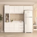 Ver imagem 1 de Armário de Cozinha Modulada Completa 4 Peças 200cm com Tampo 100% Mdf Amara Politorno Móveis