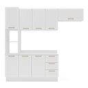 Ver imagem 2 de Armário de Cozinha Modulada Completa 4 Peças 200cm com Tampo 100% Mdf Amara Politorno Móveis