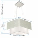 Ver imagem 2 de Lustre Pendente Duplo Quadrado Vivare Md-4157 Cúpula em Tecido 40x35cm - Bivolt - Rustico Cinza / Br