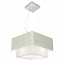 Ver imagem 1 de Lustre Pendente Duplo Quadrado Vivare Md-4157 Cúpula em Tecido 40x35cm - Bivolt - Rustico Cinza / Br