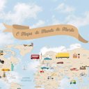 Ver imagem 3 de Papel de Parede Infantil Mapa Mundi ( Auto Adesivo Fosco )