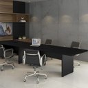 Ver imagem 1 de Mesa de Reunião 3,20m X 1,20m Corporativa C/ Caixa de Tomada Cor:preto com Preto