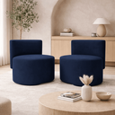 Ver imagem 2 de Kit 2 Puff Feijão Curvo Orgânico Redondo com Encosto Sala Quarto Resistente Confortável Suede